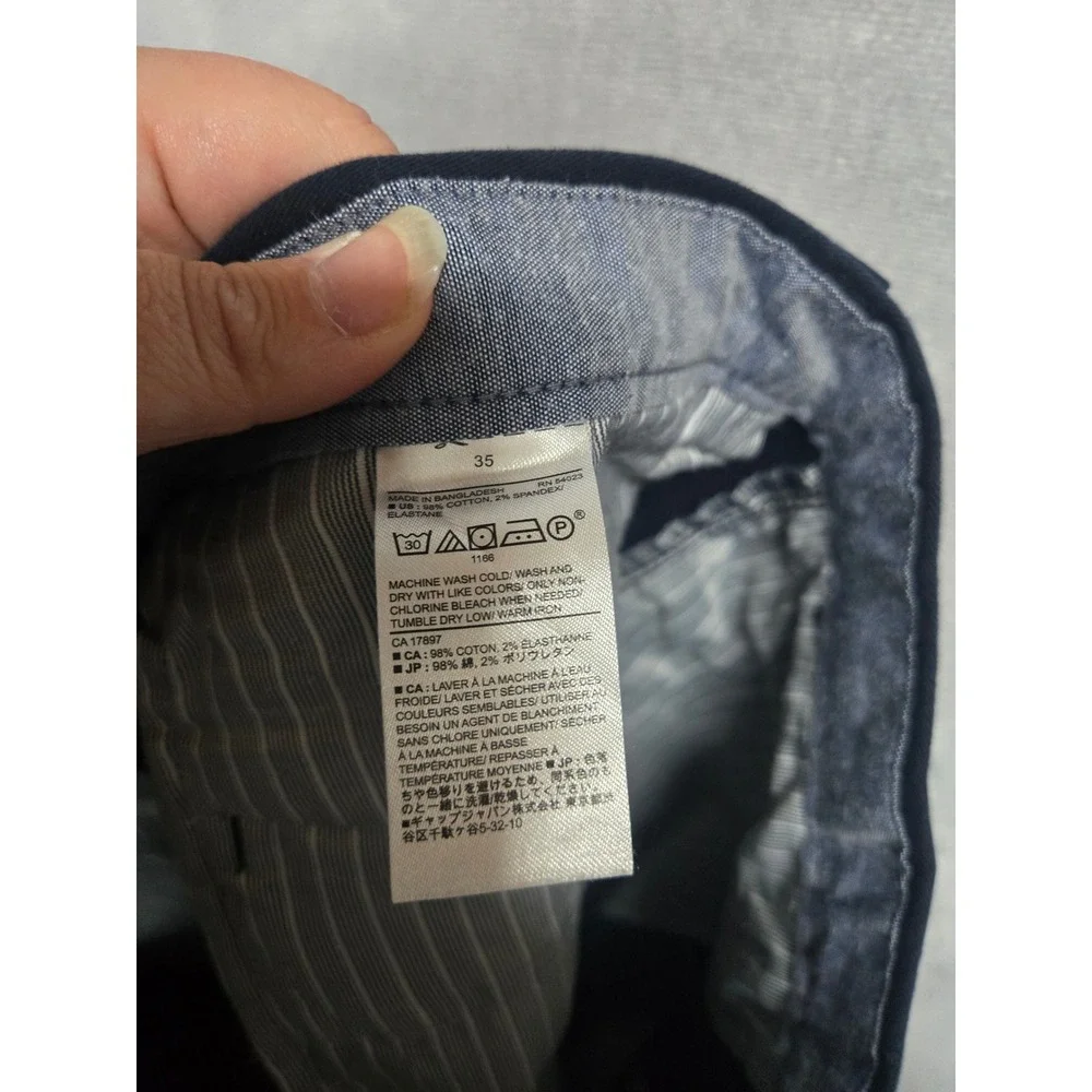 Banana Republic Aiden Short Men 35 Navy Blue Slim Fit Chino Stretch Cotton Short